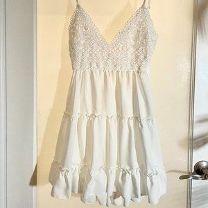 Flowy, Tiered, Backless, Mini Sundress
